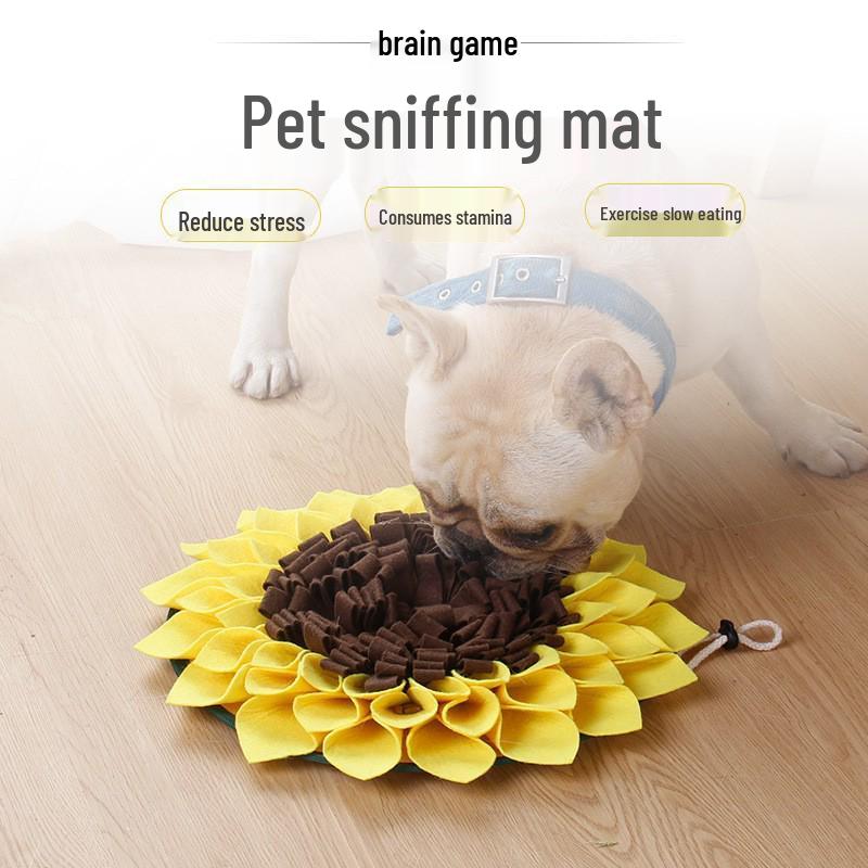 Sunflower Dog Snuffle Mat: Bite-Resistant, Slow Feeder & Anti-Choking Training Blanket