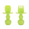 2 Pièces/ensemble Bébé Fourchette Cuillère D'entraînement Ensemble Aliments Pour Bébés Vaisselle En Silicone Vaisselle