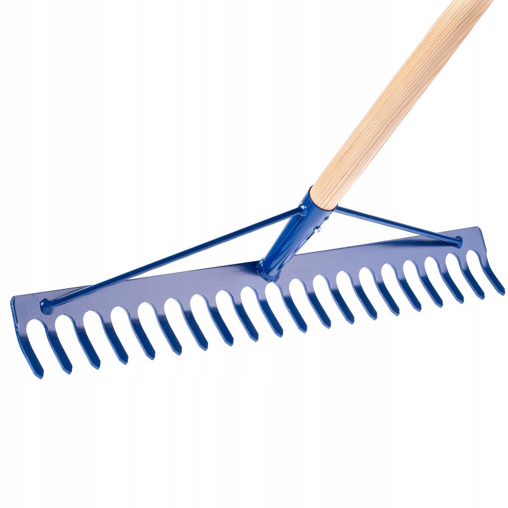KADAX Metal Rake For Leaves Grass Stones Garden Solid 155cm With Handle