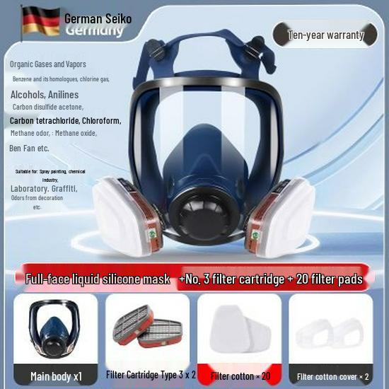 Advanced Full-Face Gas Mask for Spray Painting & Chemical Protection