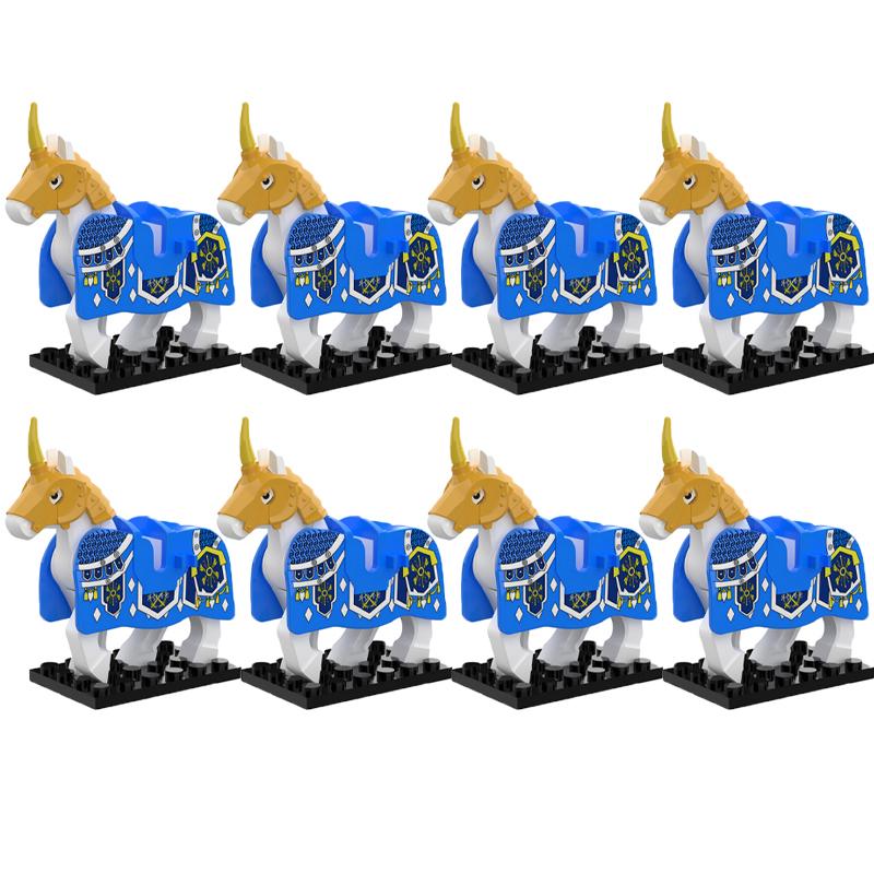 MOC Medieval Military Building Blocks Cavalry Regiment Knight Horse Animal Accessories Set Mini Bricks Buy Goods Boy Toy Gift