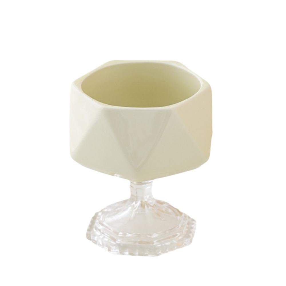 

Modern Style French Vintage Dessert Bowl Ceramic Tall Glass Multi-functional Yogurt Bowl Hotel 334 ML бежевий