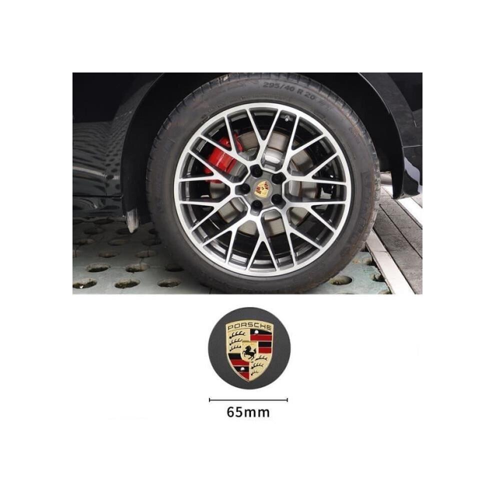 4 x Porsche Macan 65mm grijze naafdopjes met logo