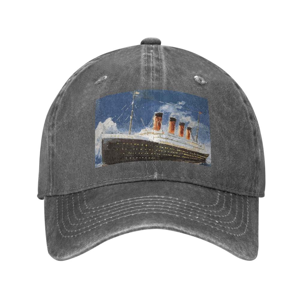 The most popular ship of all times, Titanic. Denim Fabric Cap Casual Baseball Caps Adjustable Hat Summer Unisex Baseball Hats