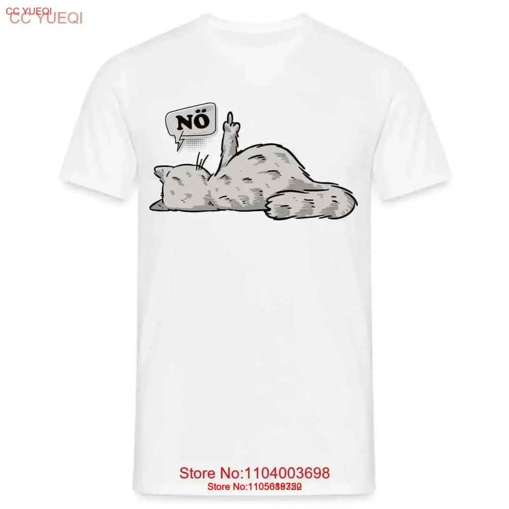 Funny Lazy Cat Middle Finger N Comic Style T Shirt Vintage Breathable Comfortable Streetwear Designer Clothes Soft