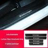 4Pcs Carbon Fiber Car Door Threshold Plate Decoration Stickers For VW Golf 4 5 7 Polo 9 Mk5 Passat B8 Touran R Line