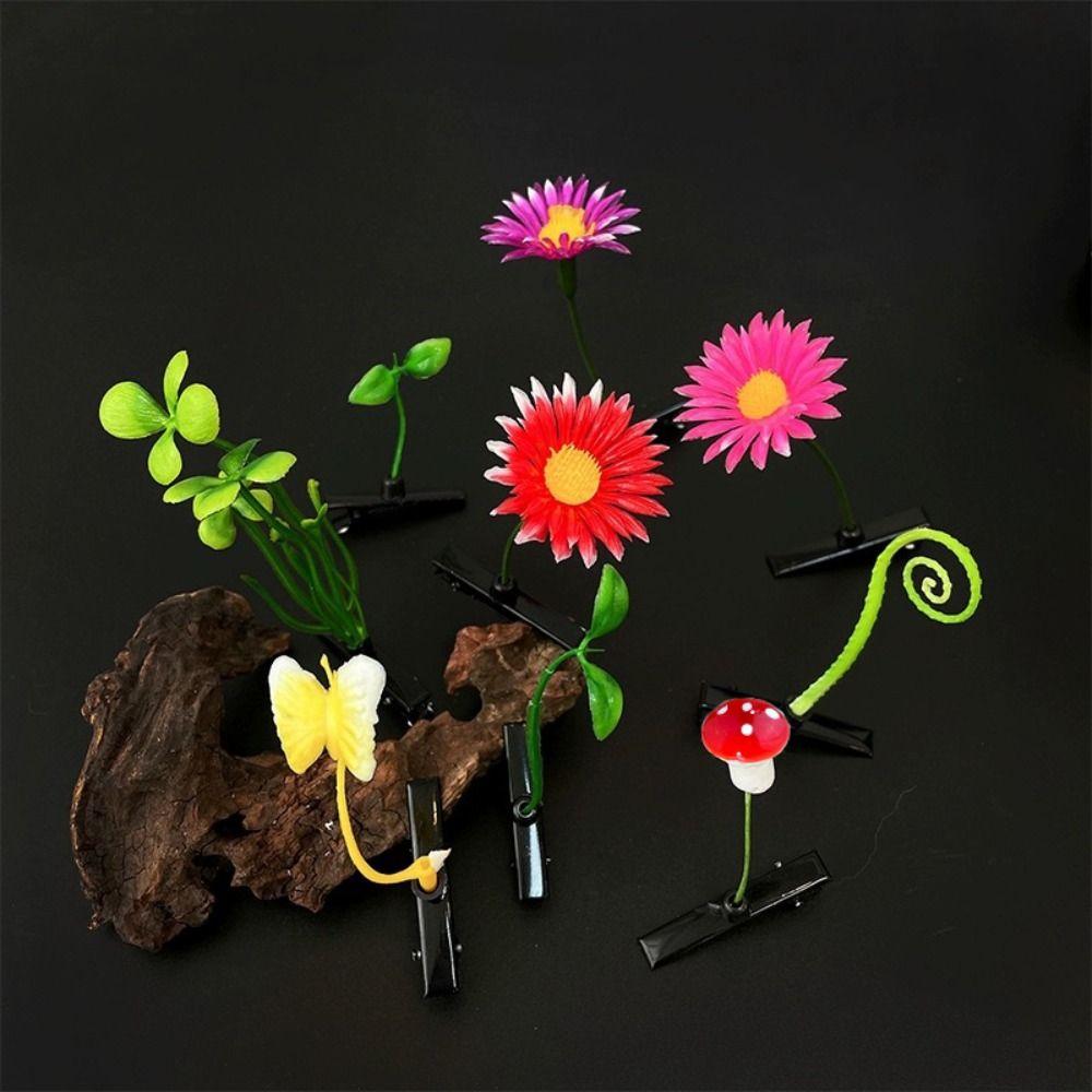 1Pair Mushroom Flower Plant Hairpins Cherry Cartoon Duckbill Clips  Girls/Children