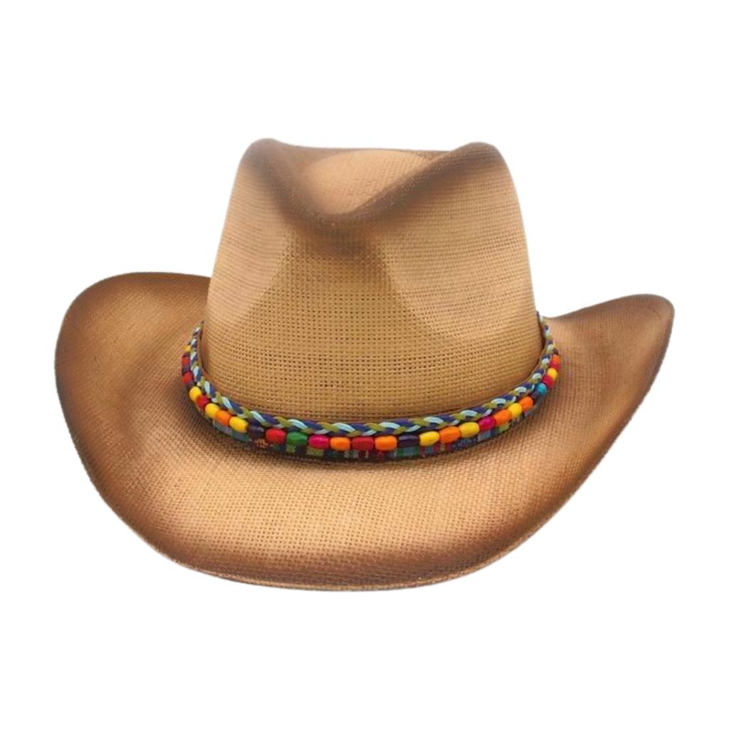Ethnischer Stil Western Cowboyhut Hochwertiger Lässiger Hut Performance-Hut Sommer Strohhut