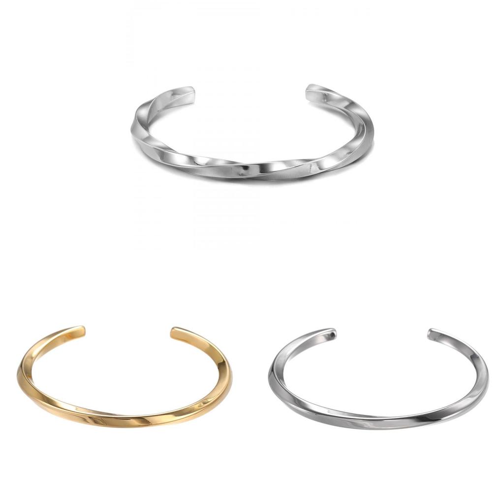 Modern Titanium Steel Cshaped Open Bracelet For Couples And Men Women