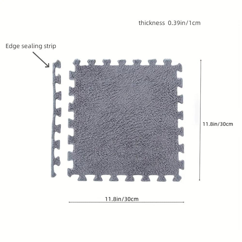 24PCS Solid interlocking foam mat - non slip EVA bedroom crawl floor mat living room decorative carpet