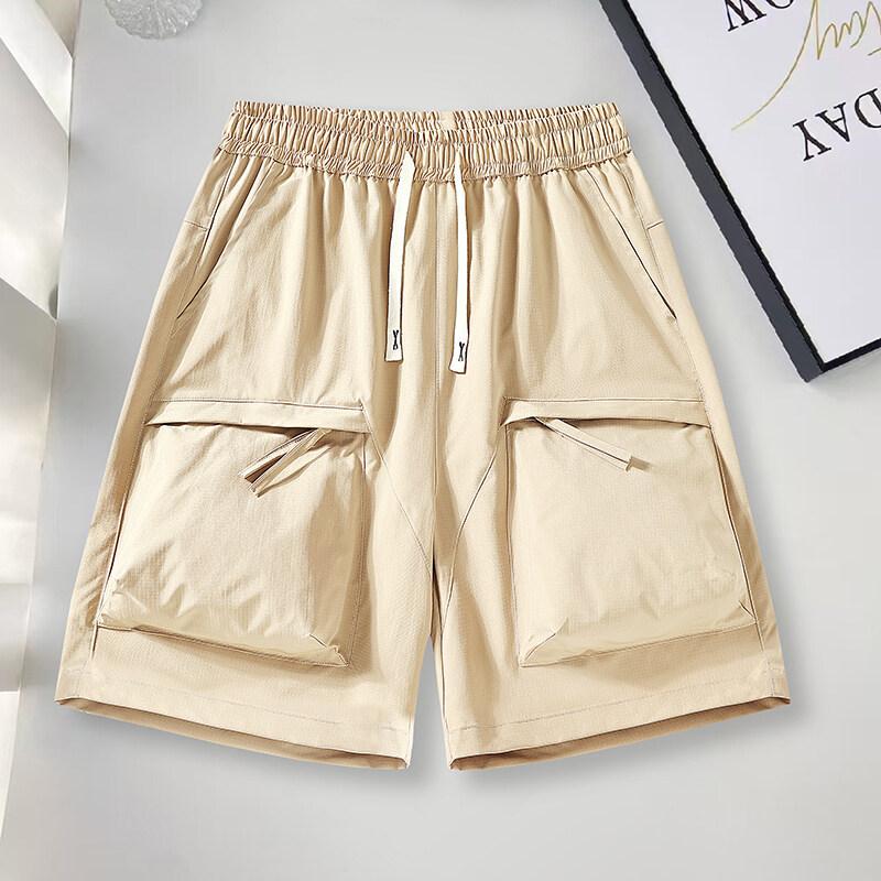Summer Work Shorts Men's Summer Japanese Trendy Loose Straight Casual Quick-drying Pants Men's Trendy Brand
