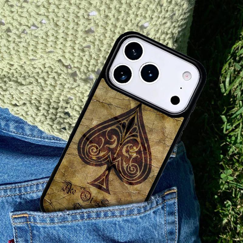 Ace of Spades Poker soft Phone Case Cover for IPhone 11 12 13 14 15 16e 17 Pro Max Coque for IPhone 17 Air iPhone 14