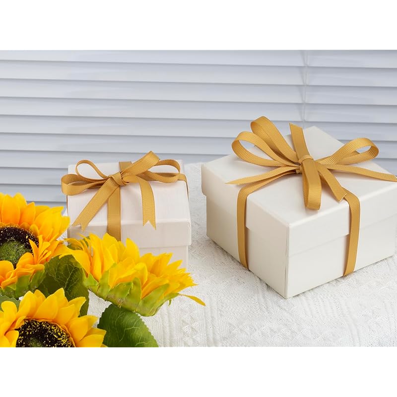 [Tekdeere]Width 25mm Solid Gold Grosgrain Ribbon, Perfect for Gift Wrapping, Sewing, Hair Accessories, Wedding Decorations - 91m/roll