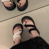 Set of toe slippers women's outer wear summer new sandals fashionable thick-soled heightened pinch foot cold slippers