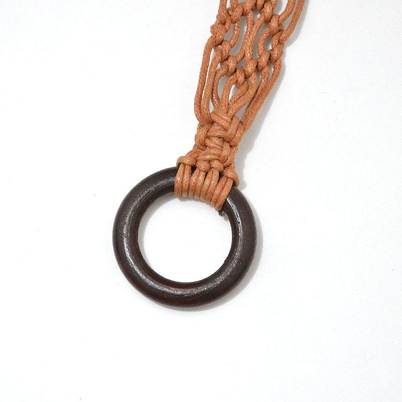 Meier Belt bohemia handmade wooden beads wax rope woven women's thin waist chain