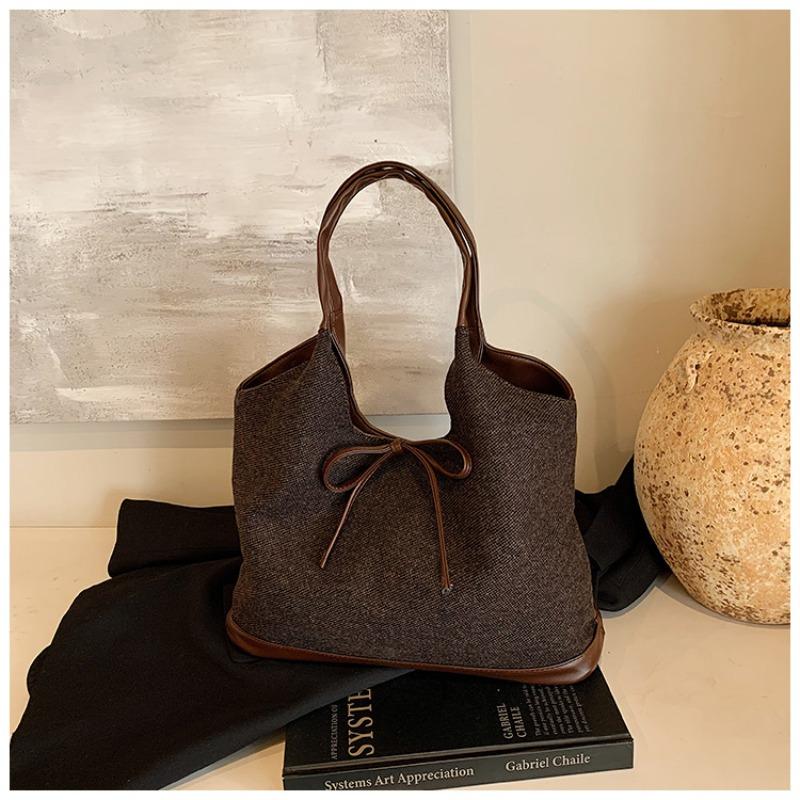 

Bag Women s New Bow Splicing Bag Fashion Versatile Shoulder Bag Large Capacity Women s Underarm Bag