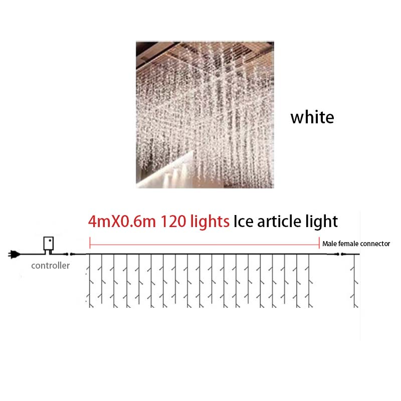 

4 м рождественские гирлянды гирлянда занавес свет водонепроницаемый для дерева дома сада свадьбы вечеринки на открытом воздухе внутреннего украшения EU 220V