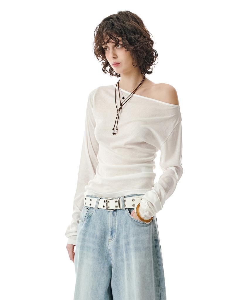 Sekeonmonollogeu W.(Set)Tie Detail Layered Set Top [White]_Sewts025White