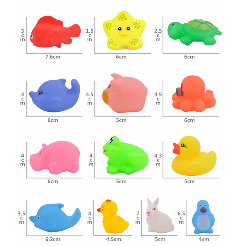 13Pcs/Lot Mixed Baby Bath Toys Rubber Duck Water Toys Duck Soft Floating Duck Squeeze Sound Ducky