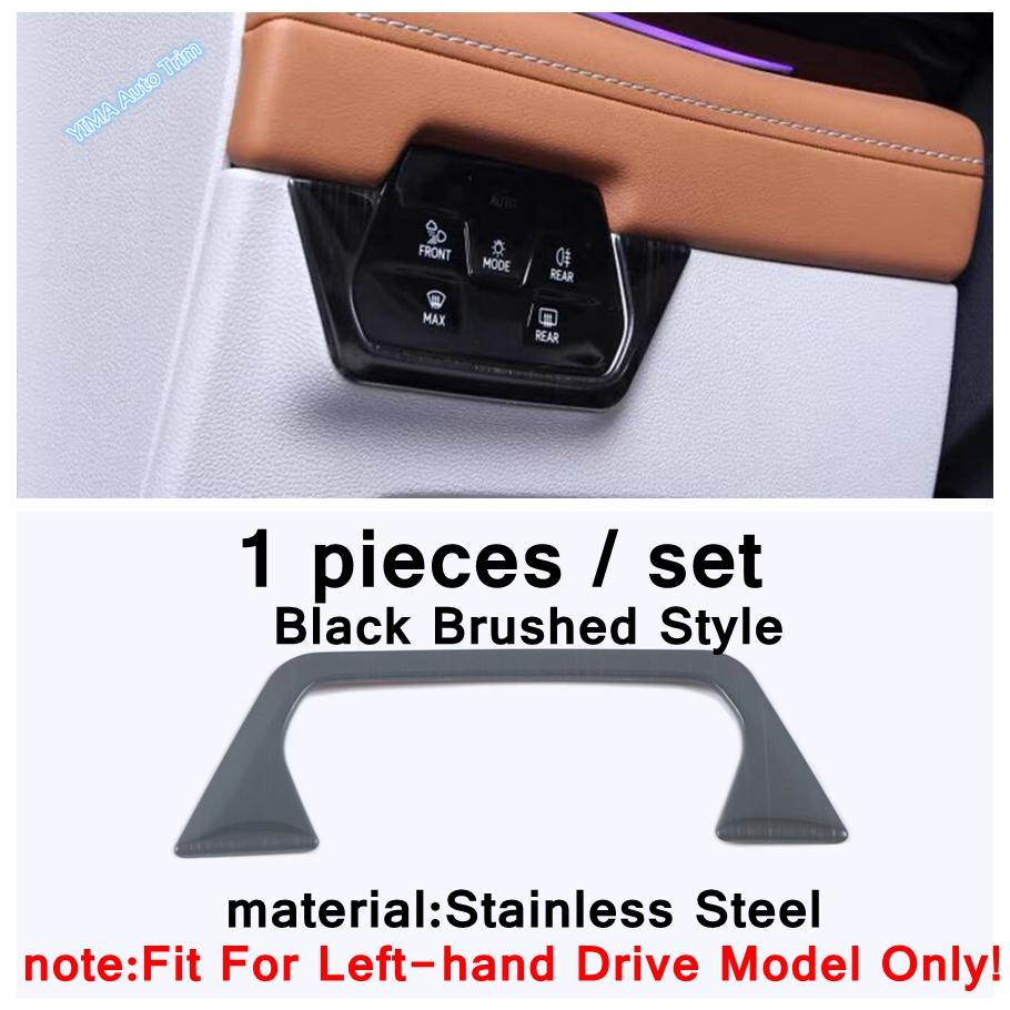 Door Handle Holder Window Lift / Storage Box Upper Decor Cover Trim Black Brushed For VW Volkswagen Atlas / Teramont