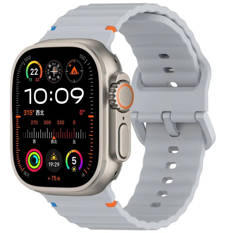 Silicone Strap for Apple Watch Band 44mm 49mm 40mm 45mm 42mm 46mm 38mm Correa Bracelet Iwatch Series 9 8 7 6 SE 10 Ultra 2 Band