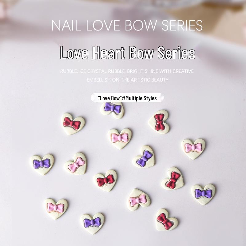 

Colorful Heart Bowknot Nail Art Decorations Pack (5pcs)