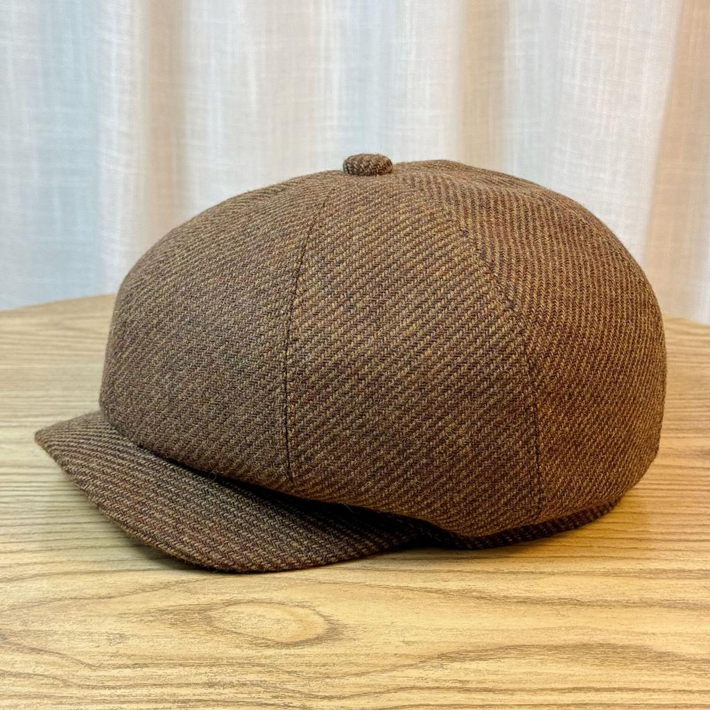 Neutral Old Money Style French Elegant Wool Blend Octagonal Cap Newsboy Cap The Oversized Design Makes the Face Look Smaller and Trendy