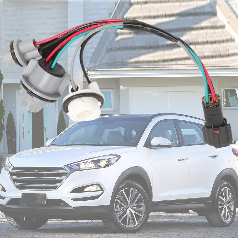 Tail Light Wiring Harness Socket, Tail Light Wiring Harness, Replaces 92480-D3010, 92480D3010 Compatible with Tucson 2016-2018, 4 Pins, 1 Pc