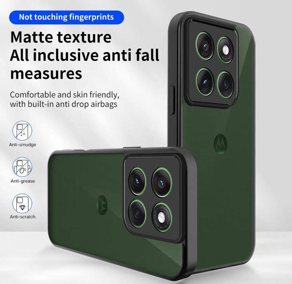 Case For Motorola Moto Edge 50 60 Pro Fusion Stylus G86 G85 G84 G55 G54 G35 G15 Simple Black Matte Transparent Shockproof Cover