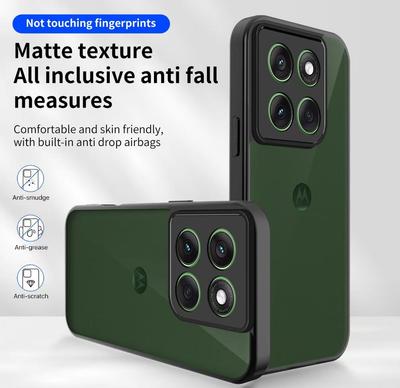 Case For Motorola Moto Edge 50 60 Pro Fusion Stylus G86 G85 G84 G55 G54 G35 G15 Simple Black Matte Transparent Shockproof Cover