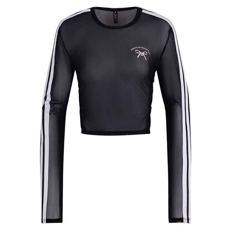 adidas Women s Sportswear Mesh Long Sleeve T-Shirt Black Women JY7655 M