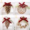 Shiny Surface Glitter Pinecone Ornament Plastic Material Christmas Tree Ornament  Christmas Party