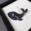 Korean Creative Blue Whale Fish Brooch Retro Luxury Temperament Brooch Niche Design Sweater Pin Suit Trendy Accessories