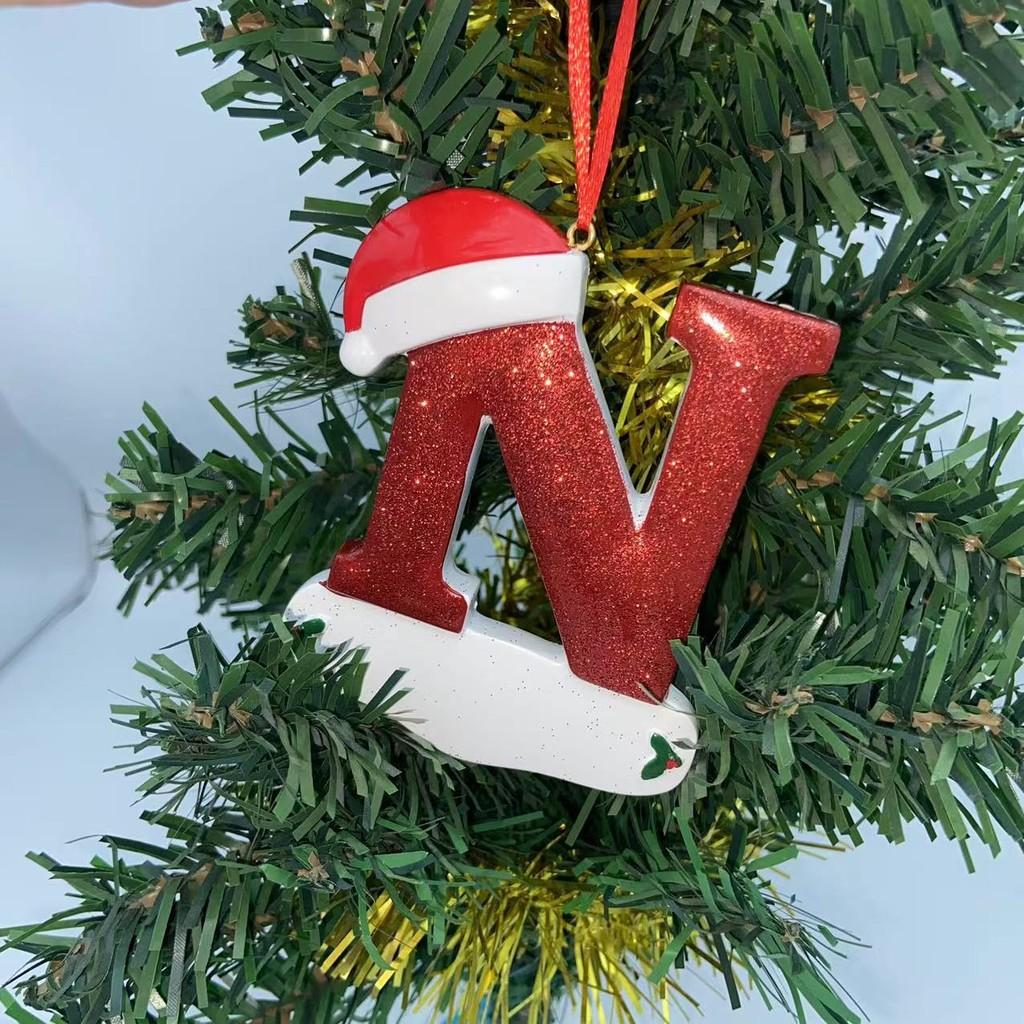 Chic 26 Letter Resin Alphabet Ornaments For Christmas Tree Unique Holiday Decor