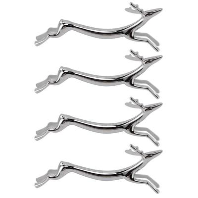 4 STÜCKE Besteckablage Silber Essstäbchenständer Galvanisiert Poliert Zinklegierung Tierform Vielseitiger Halter Ständer für Gabel Löffel