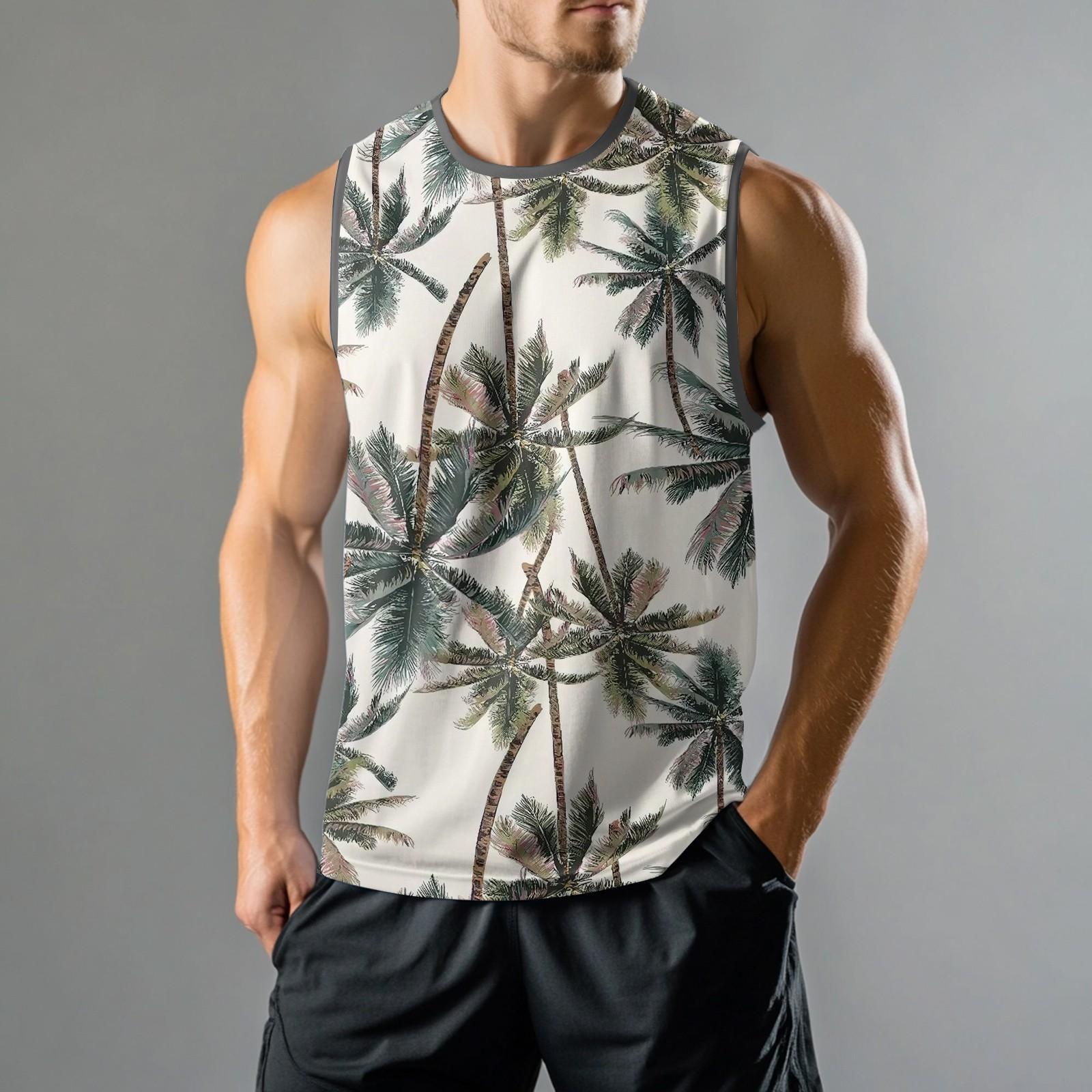 

Мужская мода принтованный спортивный повседневный жилет без рукавов XL зелёный