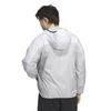 Adidas Rdy Hooded Windbreaker Jacket Light Gray Heather Solid a Jersey Top with a Small Logo and Regular Men's Wind. (KWX77), Gray/White (JG8532),