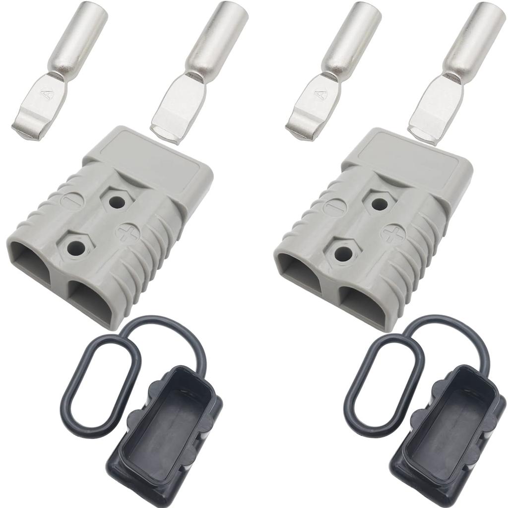 CESFONJER 175A 600V Connector, Quick Connect Disconnect Connector, Fits 1/0-2 AWG Wire, For Car, Boat, Caravan, Camper (Gray)