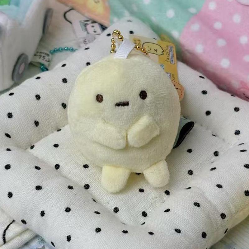 Cute Fried Shrimp Plush Toy Keychain Mini Cartoon Doll Backpack Pendant Bag Charm Decor