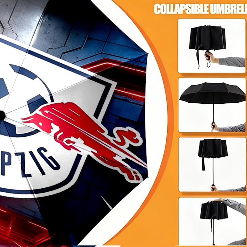 RB Leipzig Print Umbrella Automatic Opening/ Closing - Portable Foldable Design - Daily use for Travel/Outdoor - Gift for Birthday