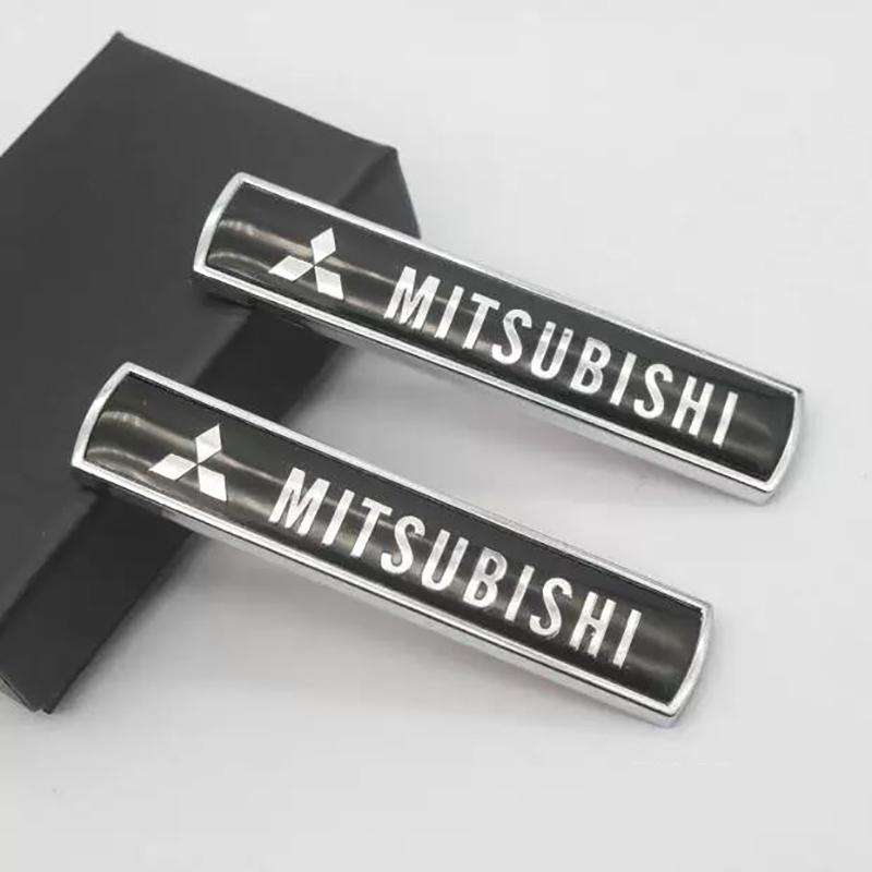 Car Metal Side Fender Body Logo Emblems Decals Sticker For Mitsubishi Outlander Lancer ASX Eclipse Pajero Delica Triton Attrage