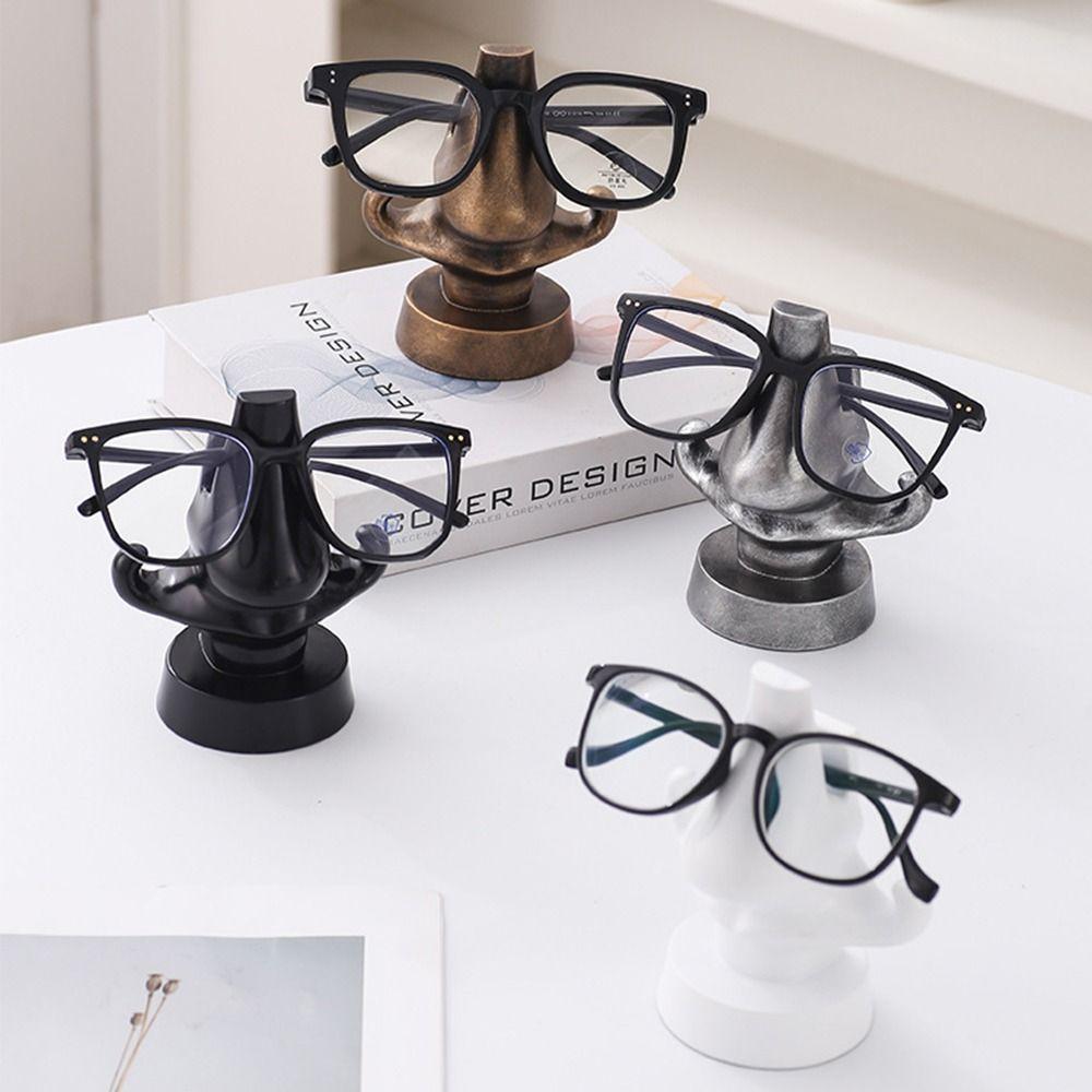 Funny Eyeglasses Stand Nose Shape Nose Resin Sculpture Desktop Glasses Holder Home Decoration