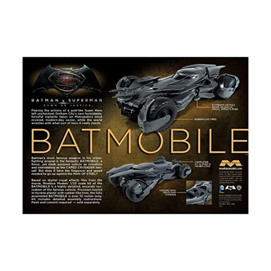 Mobius Model Batman vs Superman Dawn of Justice Plastikový model Batmobilu MOE964 1/25