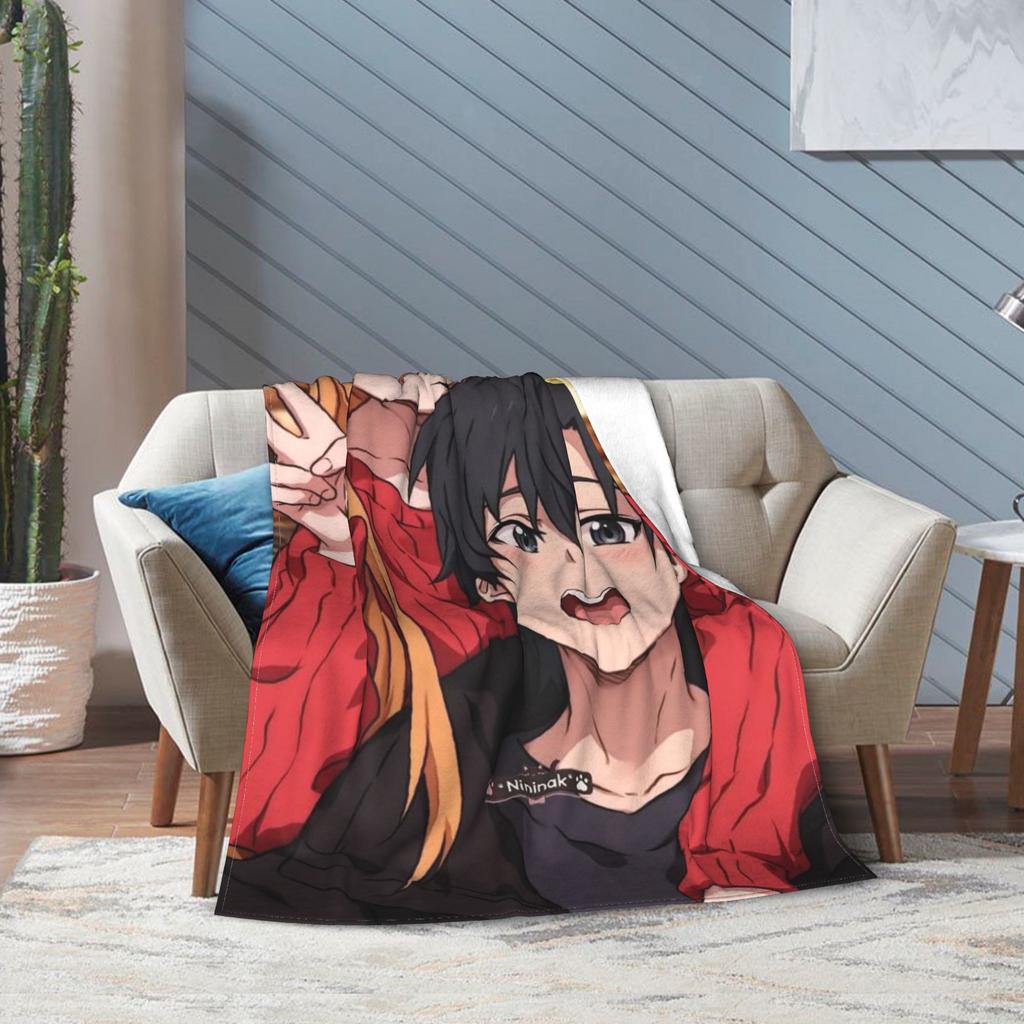 Super Soft Sword Art Online Kirito Asuna Throw Blanket Fleece Flannel Lightweight Blanket Cozy Fluffy Blankets All Season Use