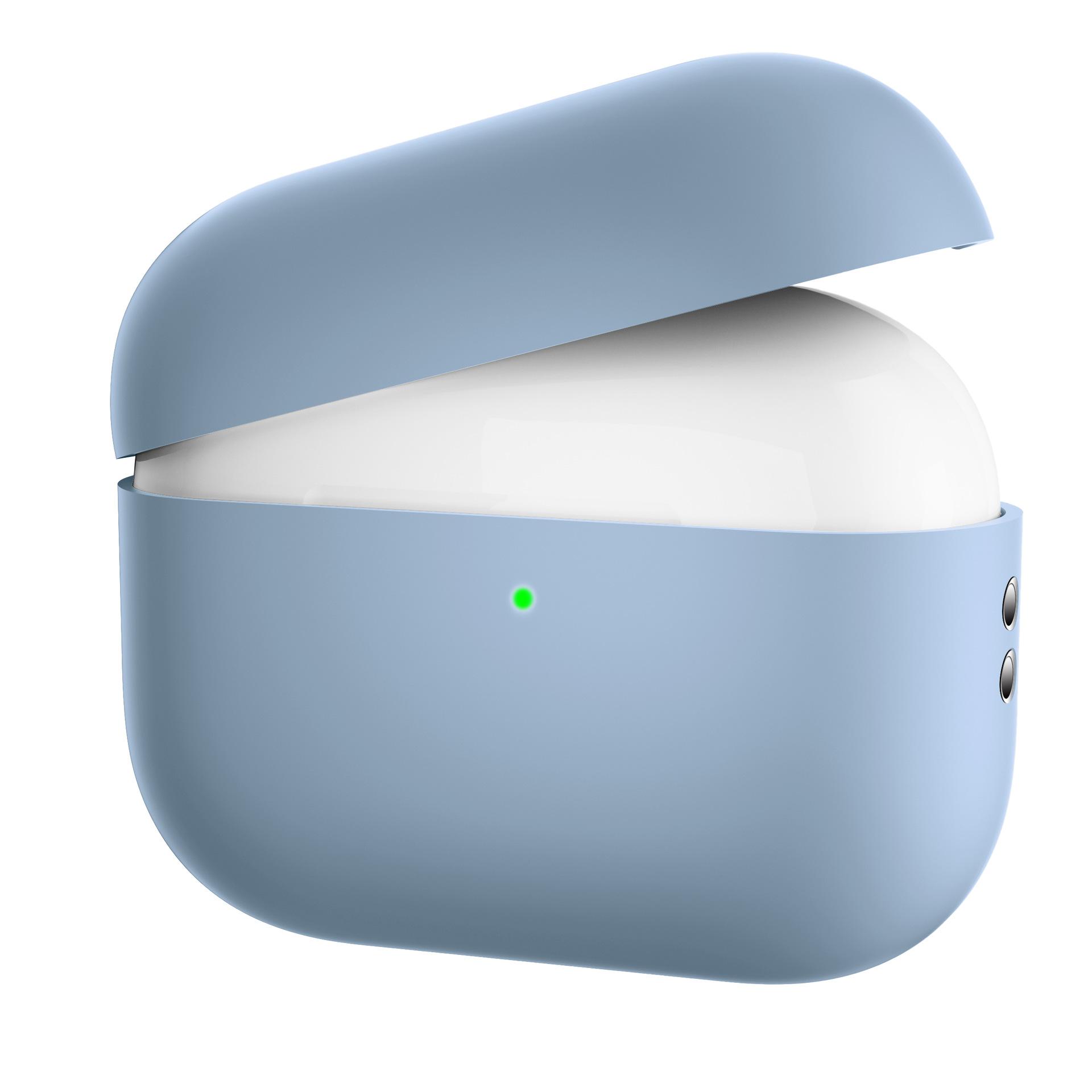 

Противоударный мягкий силиконовый защитный чехол для Appe Airpods Pro 2, защитный чехол для наушников Airpods Pro 2 (2022) Cover for Airpods Pro 2 светло-синий