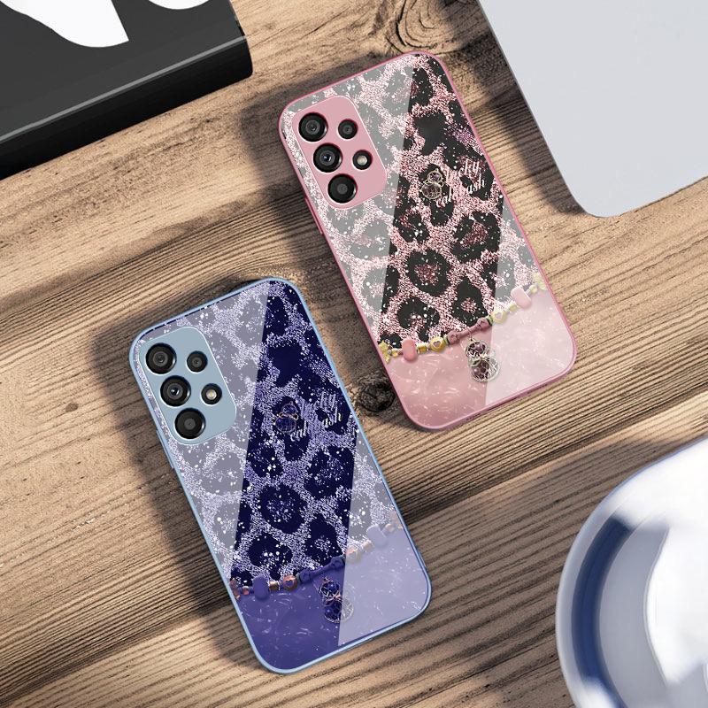 Leopard Patterned Gourd For Samsung Galaxy S10 4G S20 11E 30 S21 22 S24 Fe Pro S23 S25 Ultra 5G S9 Tempered Glass Phone Case
