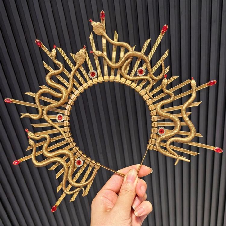 Antique Snake Hairband Spiked Hairhoop For Women Girl Theme Event Gathering Crowns Headpiece for Daily Party Styling
