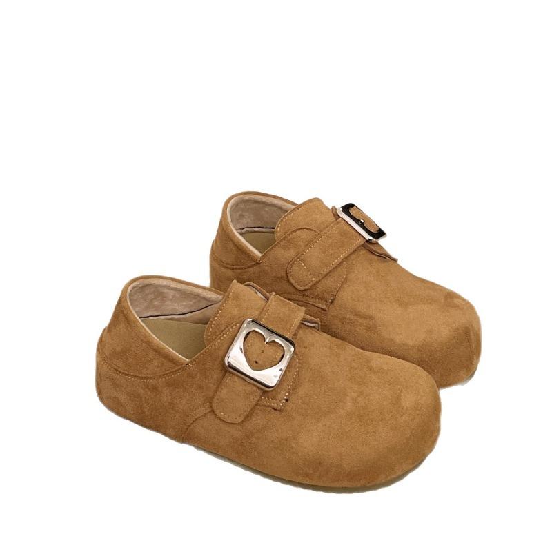 Cowhide Version All-inclusive Velvet Two Cotton Shoes, Children's Thick-soled Inner Height-increasing Women's Shoes Are Worn Twice On One Foot