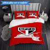 3PCS Spfc Team Crest Design Printed Soft Bedding Set,Including 1pc Duvet Cover And 2pcs Pillowcases Perfect for Bedroom, Dormitory, Fan Gift