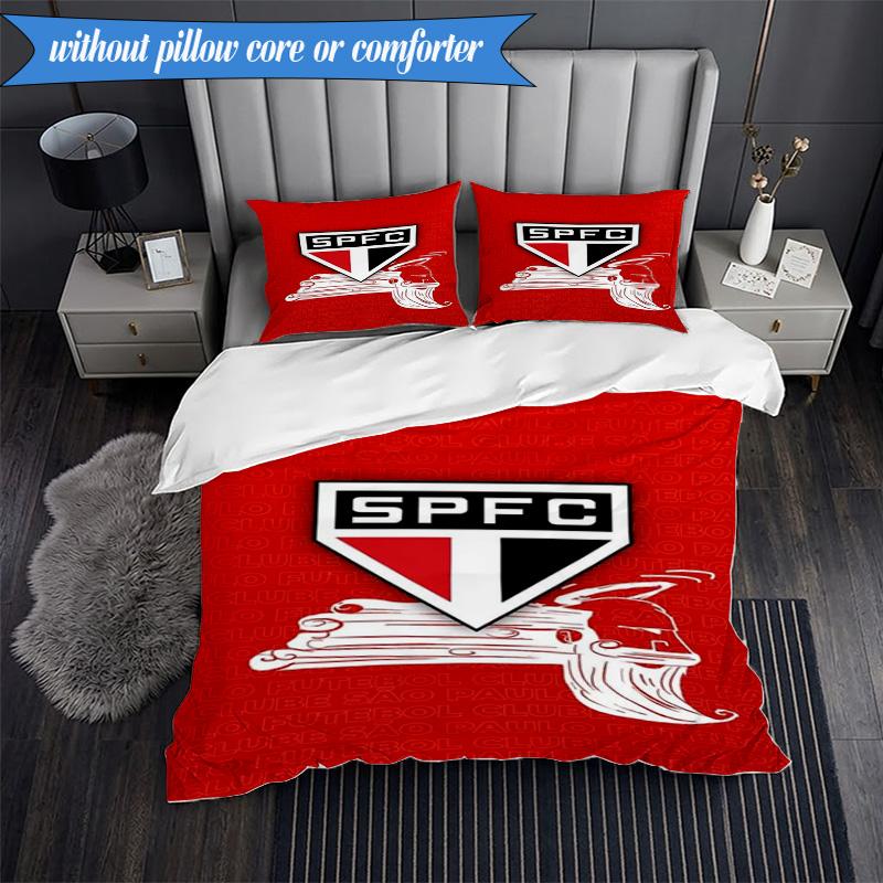 3PCS Spfc Team Crest Design Printed Soft Bedding Set,Including 1pc Duvet Cover And 2pcs Pillowcases Perfect for Bedroom, Dormitory, Fan Gift